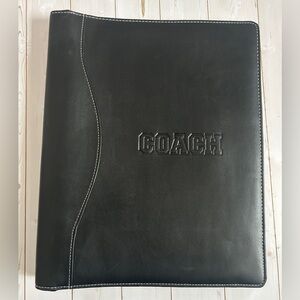 Black Faux Leather Organizer Portfolio Planner Embossed COACH imprint